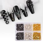 600Pcs Nail Art Punk Cone Metalic Spike Studs Sliver Black Gold Nail Art Tiny Stick Nail Art Alloy Rivet Studs Nail Art Decoration for DIY Manicure Tips Craft