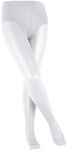 FALKE Unisex Kids Pure Matt 30 Denier Tights, Semi Sheer Transparent, Nylon, Matte Hosiery, Casual or Dress Clothing, White (White 2209), S, 1 Pair