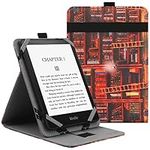 VOVIPO Universal Case for 6",6.8" kindle Paperwhite eReaders,Folio Stand Cover with Handstrap Compatible with Kindle/Kobo/Tolino/Pocketook/Sony 6-6.8inch ebook reader-Library