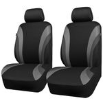 CAR PASS Line Rider Sporty Front Seat Covers,Gray Car Seat Covers Front Seats Only, Airbag Compatible,Universal Fit Sedans,Cars,Vans(Black and Gray)