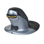 Posturite Penguin Wireless Ambidextrous Ergonomic Mouse - in-Built Rechargeable Battery, High Precision Computer and Laptop Accessory - Compatible with Windows, Apple Mac - Medium, Black/Silver