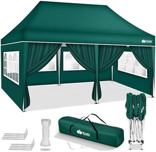 tillvex Pavillon 3x6m wasserdicht | Pop-Up Faltpavillon höhenverstellbar | Gartenzelt UV Schutz 50+ | Partyzelt mit Tasche für Garten (Grün - mit 6 Seitenteilen)
