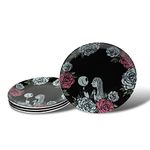 Official "The Nightmare Before Christmas" Plate Set | 10 Inches Ceramic Plates Feat. Jack and Sally | Set of 4