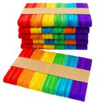 OWLKELA 300PCS Mini Coloured Lollipop Sticks 2.5 inch, Wood Lolly Craft Sticks, Lolly Sticks for Home and School Crafts, Popsicle Sticks, Ideal for Arts and Handwork