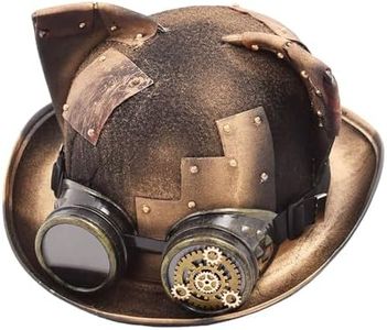 GRACEART Unisex Steampunk Top Hats with Goggles for Women Men