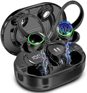 Wireless Earbuds, Bluetooth 5.4 Headphones Sports, 50H Playback Over-Ear buds with ENC Noise Cancelling Mic, Deep Bass Fitness Earphones with Earhooks, IP7 Waterproof Headset for Running Workout Gym