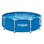 Funsicle 10' x 30'' Outdoor Activity Round Metal Frame Above Ground 4 to 5 Person Swimming Pool Set with SkimmerPlus Filter Pump, Blue (P2001030A)