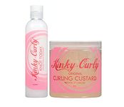 Kinky Curly Knot Today Leave In Conditioner/Detangler 8 oz + Kinky Curly Curl Custard Gel 8 oz