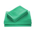 WAVVA Bedding Luxury 4-Pcs Bed Set- 1800 Deep Pocket, Wrinkle & Fade Resistant King Size Sheets Set, Emerald, Sea Green