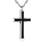 Cross Urn Necklace for Ashes Stainless Steel Cremation Jewelry for Ashes Memorial Ash Necklace for Men Women, Stainless Steel, stainless steel