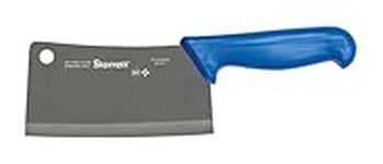 Starrett Chef's Cleaver Knife - BKL509-6 Wide Rectangular 6" (150mm) Professional Kitchen Knife Blade - Blue Handle Ultra Sharp Vegetable & Meat Butcher Cleaver