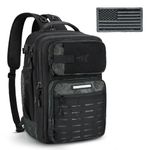 KastKing Tactical Fishing Backpack Sling Bag - Lightweight Fishing Tackle Storage Backpack for Hiking, Hunting, Camping - Black Camo, Large