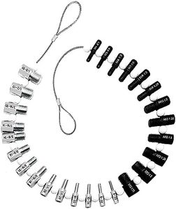 Nut and Bolt Thread Checker (Inch & Metric) - 26/44 Male/Female Thread Identifier Gauges - 14 Inch & 12 Metric Sizes (26 Gauges-14 Inch & 12 Metric)