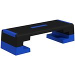 SPORTNOW Aerobic Step Platform, Exercise Stepper for Home Workout, 15cm/20cm/25cm Height Adjustable and Nonslip, Blue