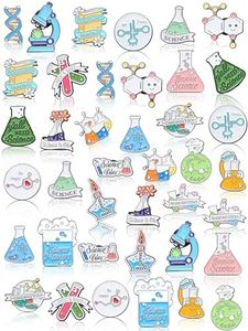 40 Pcs Science Enamel Pins for Badge Science Pins Bulk Cute Kawaii Pins Cartoon Scientist Science Pins Lapel Laboratory Chemistry Brooch Pin for Lab Week Gifts Backpacks Kids Adults Caps Bags, Metal,