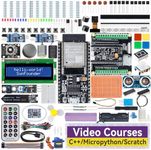 SunFounder ESP32 Ultimate Starter Kit (Compatible with Arduino) ESP32CAM, RoHS Compliant, Python C Scratch, Video Courses, IoT for Beginners Engineers, ESP32-WROOM-32E Board & Battery Included