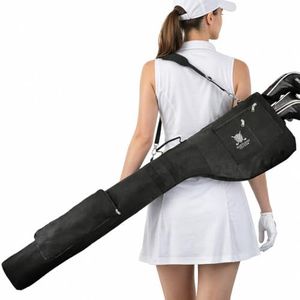 Fitcozi® Lightweight Golf Carry Bag for 8–10 Clubs, Foldable Sunday Golf Bag, Waterproof Travel Golf Bag with Shoulder Strap for Men & Women (Black)