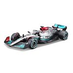 Bburago B18-38066R Formula 1 MB W13 E Performance (2022) with Helmet Russell 1:43 Scale Die-Cast Collectible Race Car, Model, Sport, pre-Built, Assorted Colours