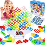 xinrongda Building Toys Tetra Tower Balance Game, 64Pcs Tetris Game, Kids Board Games, Stacking Game Building Blocks for Family Games, Travel, Parties, Montessori Toy Gift for Kids Adults