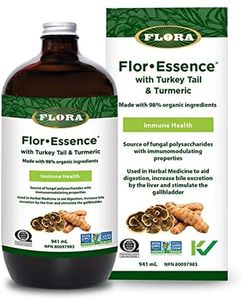 Flora Health Flor•Essence® with Turkey Tail & Turmeric Liquid Tea Blend, Natural Full Body Cleanse, Detox & Immunity - Organic Ingredients - Pure Vegan Formula - Burdock Root, Sheep Sorrel - 941mL