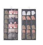 Rudraksh Hanging Wardrobe Organizer with 30 Pockets and Hanger Wall Shelf Storage Organizers for Storing Stocking, Bra, Socks, Travel Accessories Dual Side, Non Woven - Set of 1…