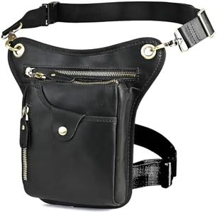 Le'aokuu para Hombre Cuero Genuino Motocicleta Pesca Táctica Hip Bum Fanny Cinturón Paquete de la Cintura Gota Pierna Bolsa de Muslo Bolsa de Mensajero 211-5
