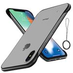 Pikkme Back Cover | Hybrid Frameless | Full Camera Protection | Raised Edges | Frosted Matte Translucent Bumper Case for iPhone X/Xs (Black)