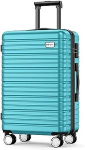 BEOW Luggage Expandable Lightweight Suitcases with Wheels PC+ABS Durable Travel Luggage TSA Lock Teal Blue 24inch
