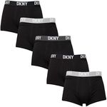 DKNY Men's Boxers with Contrasting Branded Waistband in Breathable Cotton Rich Fabric Shorts, Black/Grey/Navy/Charcoal/White, M