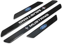 iPick Image for Ford Mustang Tri-Bar Real Carbon Fiber 4 Pcs Universal Door Sill Step Protector Guard Decal Plates
