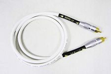 Van Damme White Ultra X Subwoofer Cable 5 Metre Single Length Terminated With HQ Gold Plated RCA Phono Plugs