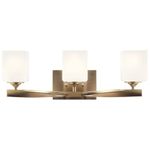 Kichler, Marette 23 inch 3 Light Vanity Light with Satin Etched Cased Opal Glass in Champagne Bronze, 55002CPZ