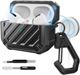 SUPCASE for AirPods Pro 2nd/1st Generation Case with Clean Pen & Carabiner (Unicorn Beetle Mag), [Military-Grade Protection] [Compatible with MagSafe] Anti-Scratch Hard Shell Magnetic Cover, (Black)