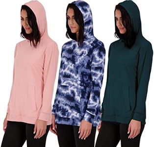 3 Pack: Women's Just My Plus Size Long Sleeve Hoodie Pullover Casual Sweatshirt Fashion Dry Fit Lounge Active Yoga Running Athletic Exercise Gym Workout Outdoor Top Ladies Kangaroo Pocket- Set 1, 1X