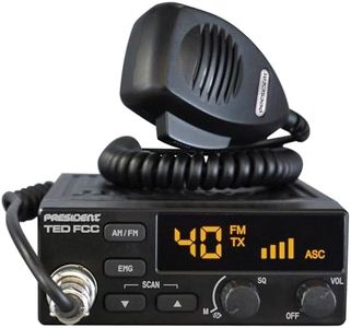 President Ted FCC AM/FM 40 Channel Compact CB Radio, LED Display, Emergency Channels, Automatic Squelch Control, PTT, 6pin MIc Plug, Time Out Timer, Key Beep, 2 Years Manufacture Warranty