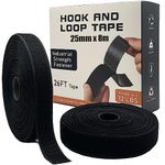 26Ft x 1 In Hook and Loop Tape Roll Fastener with Adhesive, Heavy Duty Mounting Tape, Industrial-Strength, Ideal for Home, Office, Classroom and Tool Organization