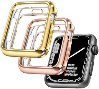 top4cus 2 Pack 46mm Cover Environmental Soft Flexible TPU Anti-Scratch Lightweight Protective Iwatch Case Compatible with Apple Watch Series 10/9/8/7/6/SE/5/4/3/2/1 (46mm-Series 10,Gold+Rose Gold)