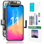 YOXINTA iPhone 11 Screen Replacement Kit 6.1'', iPhone 11 LCD Display Replacement Screen Full Assembly Repair Kits Waterproof Frame Sticker+Screen Tempered Protector with Model A2111, A2223, A2221