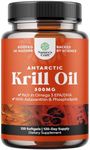 Antarctic Krill Oil Softgels - High Absorption Krill Oil Omega 3 Fatty Acid Supplement with Potent EPA DHA Astaxanthin and Phospholipids - Wild Caught Burpless Fish Oil Omega 3 Supplement