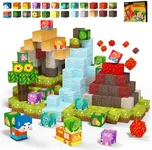 GobiDex Magnetic Blocks Dinosaur Toys - Build Mine MagWonder World Volcano Dinosaur Set, Magnetic Building Blocks for Kids Ages 3-5 4-8, Jurassic Scenes for 3+ Year Old Boys Girls Toys Birthday Gifts