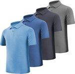 BALENNZ Boy's Golf Polo Shirt School Uniform - Moisture Wicking Athletic Short Sleeve Active Performance Polo Shirts Medium