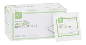 Medline Latex Free Individually Wrapped Adhesive Tape Remover Pads-100 Count (Packaging May Vary)