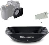 JJC Square Metal Camera Lens Hood Cover with Lens Cap Replaces Fuji LH-XF27 for Fujifilm XF 27mm F2.8 R WR & Fujifilm XF 27mm F2.8 Lens on Fuji X-T5 X-T4 X-T3 X-T2 X-T30 II X-T20 X-T10 X-H2S X-H2