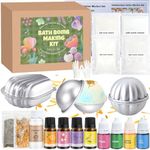Bath Bomb Making Kit, Vezerd DIY Bath Bombs for Women, Make Your Own SPA Products, Soap Making Kit with Stainless Steel Molds, Bath Foam, Bath & Bathing Shower Accessories Gifts for Girls Women
