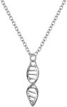 EVER FAITH DNA Necklace for Women / 925 Sterling Silver/Double Helix Pendant/Biological Symbol Jewelry/Biology Molecule Chain 18"