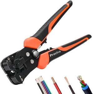 Preciva Pinza Spelafili Automatica Professionale 3 in 1, Attrezzo Multiuso per Spelatura, Taglio e Crimpatura di Cavi Elettrici 0.2-6mm²