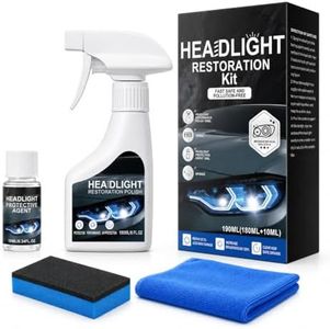 Car Headlight Restoration Kit, Automotive Headlamp Restoration Spray for Removes Yellowing Oxidation,Removes Oxidation and Renews Yellowing Headlights.