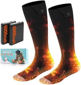 Heated Socks for Men Women, Foot Warmer with 5V 6000mAh Rechargeable Battery Powered, Up to 8 Hours,4 Levels Temperatures Setting,Thermal Heating Electric Socks,Foot Warmer