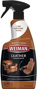 Weiman Leather Cleaner & Conditioner - 22 Ounce - Cleans Conditions and Restores Leather Surfaces - UV Protectants Help Prevent Cracking or Fading of Leather Couches Car Seats Shoes Purses
