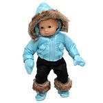 The Queen's Treasures 15 Inch Doll Clothes Designed for Use with Bitty Baby Dolls, Blue Snow Suit Jacket, Pants, Mittens, and Boots, Compatible with American Girl's Bitty Baby Twins